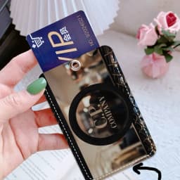 CP-Fashion Company 1Pc Access Card Case Leather Card Holder Keychain Key Ring Door Access Tags ID Card Case Keychain