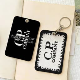 CP-Fashion Company 1Pc Access Card Case Leather Card Holder Keychain Key Ring Door Access Tags ID Card Case Keychain