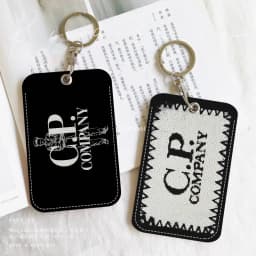 CP-Fashion Company 1Pc Access Card Case Leather Card Holder Keychain Key Ring Door Access Tags ID Card Case Keychain