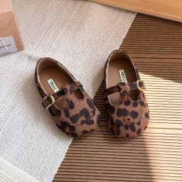 Girls Leather Shoes Toddlers Flats Princess Sweet Little Kids Soft Shoes T-strap Retro Classic Children's Dress Shoes for Party