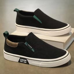 ​Men's Canvas Sneakers Casual Slip-On Vulcanized Lightweight Flat Shoes Affordable