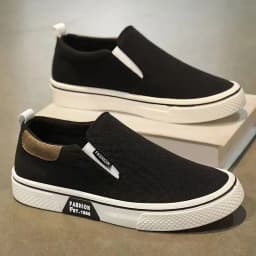 ​Men's Canvas Sneakers Casual Slip-On Vulcanized Lightweight Flat Shoes Affordable