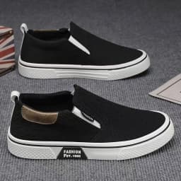 ​Men's Canvas Sneakers Casual Slip-On Vulcanized Lightweight Flat Shoes Affordable