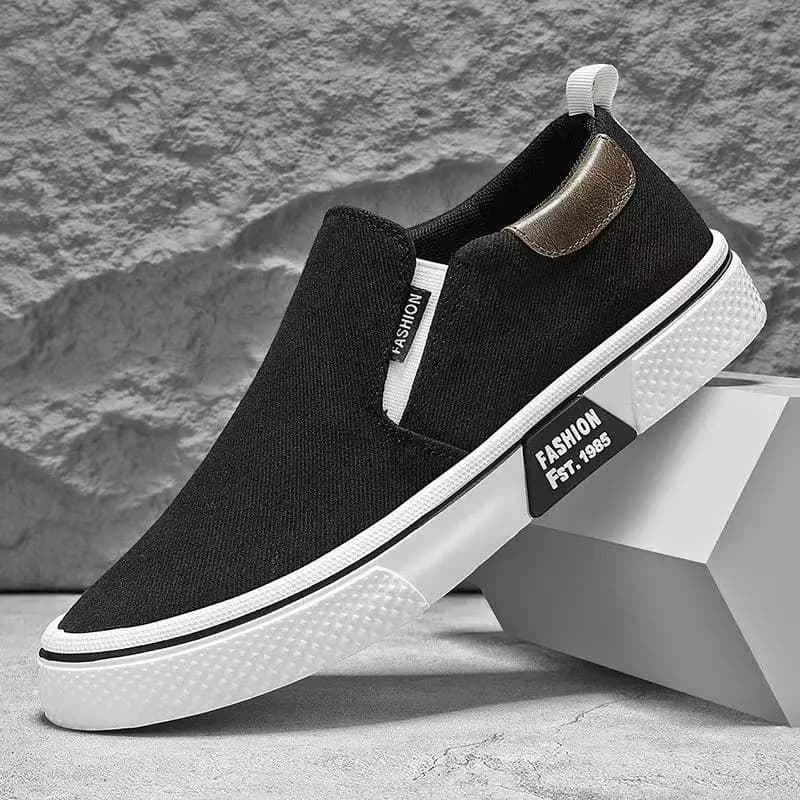 ​Men's Canvas Sneakers Casual Slip-On Vulcanized Lightweight Flat Shoes Affordable