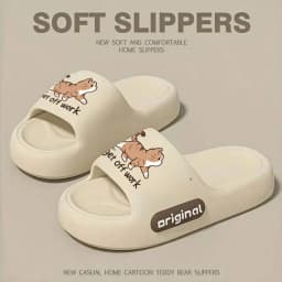 Unisex Couple Style Spring and Summer Eva Thick-Soled Soft-Soled Cartoon Cat Slippers for Indoor Bathroom, Outdoor Activities, Vacation, Fashion, Casual, Cute Style