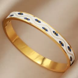 Stainless Steel Metal Oil Eyes Bangles&bracelets for Women Fashion Brand Jewelry Classic Crystal Tassel Bangles Accessories