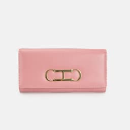 CH Womens Long Wallet Premium Leather Gold Metal Logo Large Capacity Multi Card Slots Daily Commuter Ladies Clutch Purse