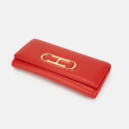 CH Womens Long Wallet Premium Leather Gold Metal Logo Large Capacity Multi Card Slots Daily Commuter Ladies Clutch Purse