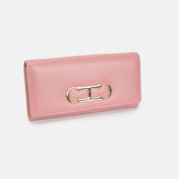 CH Womens Long Wallet Premium Leather Gold Metal Logo Large Capacity Multi Card Slots Daily Commuter Ladies Clutch Purse