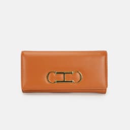 CH Womens Long Wallet Premium Leather Gold Metal Logo Large Capacity Multi Card Slots Daily Commuter Ladies Clutch Purse