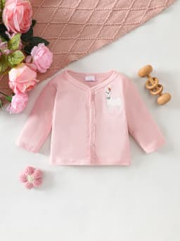 8-Piece Newborn Baby Romper Set, Soft and Breathable with Cute Pink Deer Pattern, Suitable for Babies Aged 0-9 Months.