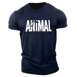 Fashion Animal Letter Printed T-shirt Summer Casual Crew Neck Tops Daily Basic Short Sleeve Quick Drying Gym Fitness Sports Tees
