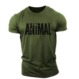 Fashion Animal Letter Printed T-shirt Summer Casual Crew Neck Tops Daily Basic Short Sleeve Quick Drying Gym Fitness Sports Tees