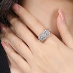 French light luxury inlaid baguette earrings and rings two-tone set, versatile jewelry for workplace commuting and banquets