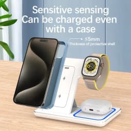 Foldable 100W 3 In 1 Fast Wireless Charging Stand Holder Dock For iPhone 17 16 Apple Watch AirPods 4 Pro 2 Fast Charger