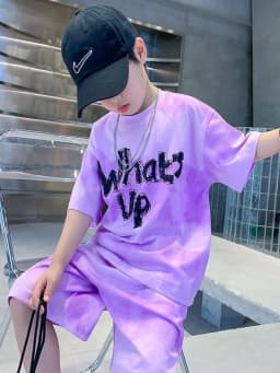 Kids Summer T-shirt+Shorts 2-piece Clothes Set Korean Style Cute Fashion Handsome Letter Print Casual Sports Jersey Suit 1-12 Y