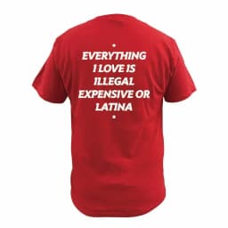 Summer Cotton T-shirt Everything I Love Is Illegal Expensive or Latina Blonde Oversize Tee Funny Phrase Y2k Female Male Clothing