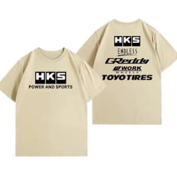 2025 Japan JDM Modified Car HKS ENDLESS Work Pure Tshirt Men Women Short Sleeve Big Size Crewneck Top Man Tees Unisex