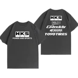 2025 Japan JDM Modified Car HKS ENDLESS Work Pure Tshirt Men Women Short Sleeve Big Size Crewneck Top Man Tees Unisex