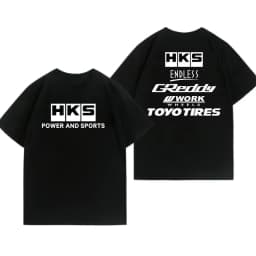2025 Japan JDM Modified Car HKS ENDLESS Work Pure Tshirt Men Women Short Sleeve Big Size Crewneck Top Man Tees Unisex