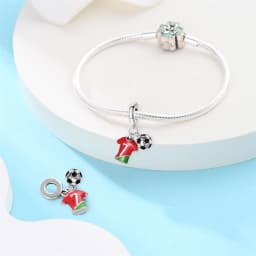 925 Sterling Silver Football Series Plated Football Match Series Charms Bead Fit 3mm 925 Original Bracelets DIY Souvenir Jewelry