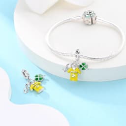 925 Sterling Silver Football Series Plated Football Match Series Charms Bead Fit 3mm 925 Original Bracelets DIY Souvenir Jewelry