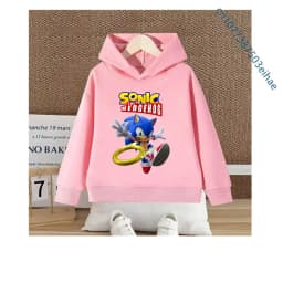 Kids Thick Hoodie with Cute Sonic Anime Pattern Soft Fashion Sweatshirt Clothing Perfect Outfits Gifts for Boys and Girls