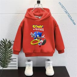 Kids Thick Hoodie with Cute Sonic Anime Pattern Soft Fashion Sweatshirt Clothing Perfect Outfits Gifts for Boys and Girls