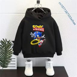Kids Thick Hoodie with Cute Sonic Anime Pattern Soft Fashion Sweatshirt Clothing Perfect Outfits Gifts for Boys and Girls