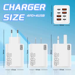 240W GaN USB C Charger 8 in 1 Fast Charging Phone Charger Power Adapter For iPhone Samsung Xiaomi Type C EU/US Plug Wall Charger