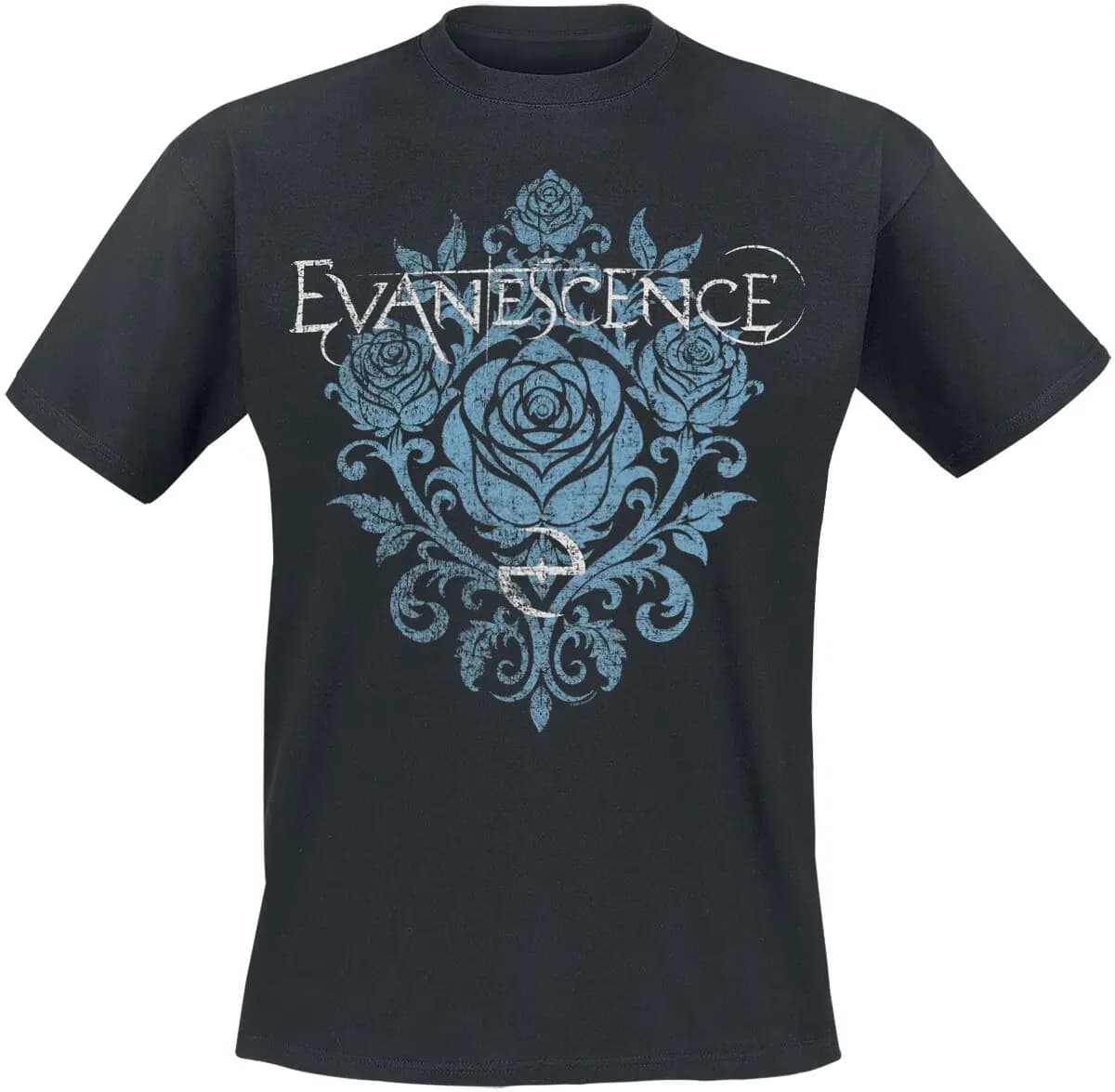 Blue Rose Evanescence T-Shirt Men Women Metal Rock Band Graphic Tee 100% Cotton Summer Streetwear Top