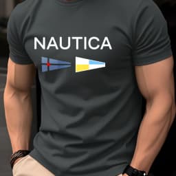 Men's T-shirt -Summer Short Sleeve Lightweight Top -Trendy, Fashionable, Breathable, Comfortable, Versatile -Simple Letter Print