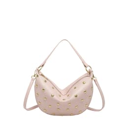 Fashion Retro Punk Women Hobo Bag,Black Leather-Look Shoulder Bag With Gold Studs, Large Capacity Daily Travel Crossbody Handbag