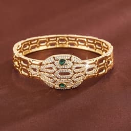 Creative Multi-Purpose Hollow Wide-Face Snake-Shaped Gemstone Bracelet Made Of Zirconium For Women As A Festive Gift