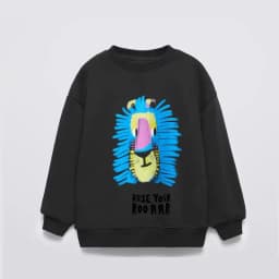 Black Sweatshirt Children Autumn Clothes Long-sleeved Tops Outer Wear New Design Cute Printed Hoodies Toddler Casual Sports Wear