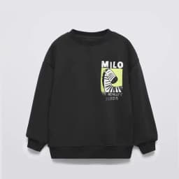 Black Sweatshirt Children Autumn Clothes Long-sleeved Tops Outer Wear New Design Cute Printed Hoodies Toddler Casual Sports Wear