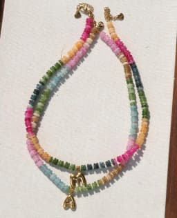 (optional letters) Bohemian classic rainbow color personalized customized bead separated handmade choker necklace