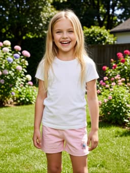4 Pcs Summer Little Flower-Patterned Straight-Leg Kids Leggings Girls Safety Shorts Leggings for Children Aged 2-12Y Daily Wear