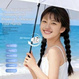 Semiconductor Cooling Clip on Fan Intelligent Digital Display 100 Adjustable Speeds Portable USB Desk Fan for Home Office Car