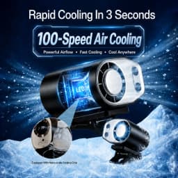 Semiconductor Cooling Clip on Fan Intelligent Digital Display 100 Adjustable Speeds Portable USB Desk Fan for Home Office Car