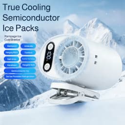 Semiconductor Cooling Clip on Fan Intelligent Digital Display 100 Adjustable Speeds Portable USB Desk Fan for Home Office Car