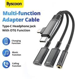 USB C and Lightning to 3.5mm Jack Aux Audio Headphone Adapter with Type C Earphone and Charging,For iPhone 17 16 15 14 13 Series