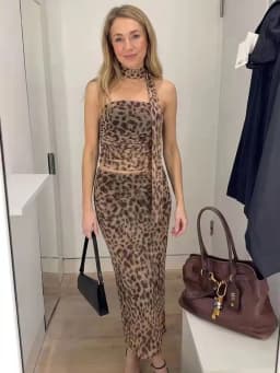 HH Leopard Printed Midi Skirt Sets For Women New Fashion Corsets Top Women's Suit 2 Piece Set Women Outfit Streetwear