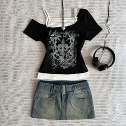 Women's 90s Vintage Punk T-Shirts Summer Streetwear Sexy Short Sleeve Gothic Slim Crop Tops Hottie Casual Femme Tee Harajuku Y2k