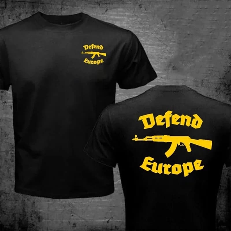 Summer 2026 New Defend Europe Men's T-shirt Fashion Hot Sell High Quality Men's and Women's Same Style Round Neck Print T-shirt