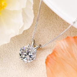 IOGOU Certified Classic 0.5CT-5CT D Moissanite Pendant Necklace Adjustable Chain for Women 5mm-11mm Imitation Diamond Jewelry
