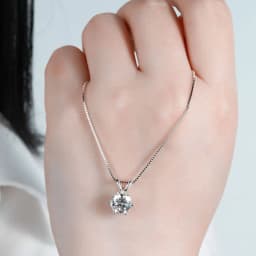 IOGOU Certified Classic 0.5CT-5CT D Moissanite Pendant Necklace Adjustable Chain for Women 5mm-11mm Imitation Diamond Jewelry