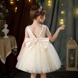 2-10 Years New Girls Princess Dress Summer Tulle Big Bow Girls Wedding Dress Piano Performance Costume Host Costume Kids Clothes
