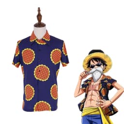 Summer Men's One Piece Hawaiian Shirt Monkey D Luffy Graphic Short Sleeve Casual Anime Kids Clothes Tropical Beach Holiday Tops