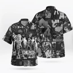 Summer Men's One Piece Hawaiian Shirt Monkey D Luffy Graphic Short Sleeve Casual Anime Kids Clothes Tropical Beach Holiday Tops